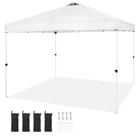 Pop Up Canopy Tent, 10 x 10 ft, 250 D PU Silver Coated Tarp, with Portable Roller Bag and 4 Sandbags (Default: Default)